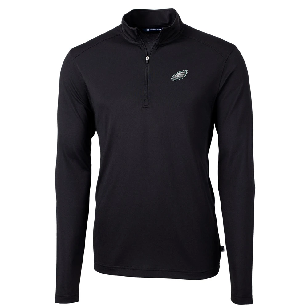 Men's Cutter & Buck Philadelphia Eagles Big Tall Virtue Eco Pique Quarter-Zip Pullover Jacket