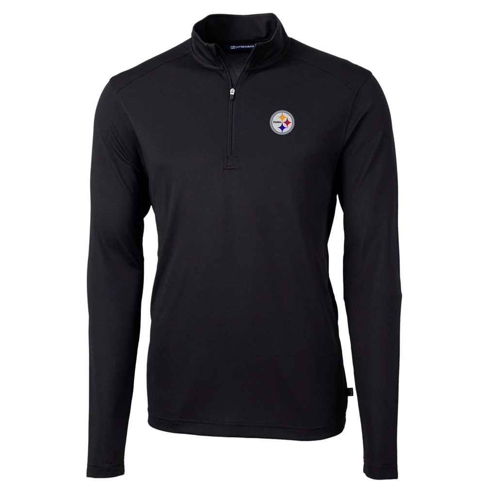 Men's Cutter & Buck Pittsburgh Steelers Big Tall Virtue Eco Pique Quarter-Zip Pullover Jacket