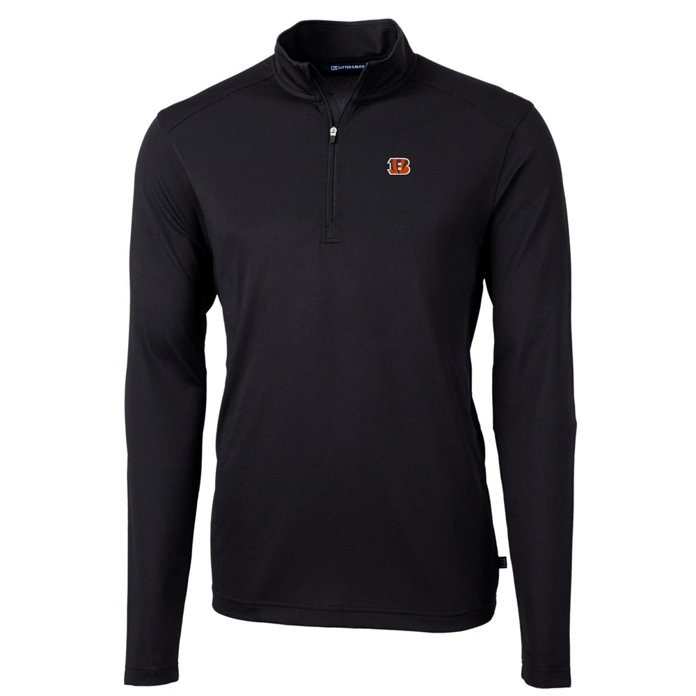 Men's Cutter & Buck Cincinnati Bengals Big Tall Virtue Eco Pique Quarter-Zip Pullover Jacket