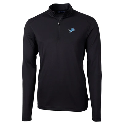 Men's Cutter & Buck Detroit Lions Big Tall Virtue Eco Pique Quarter-Zip Pullover Jacket