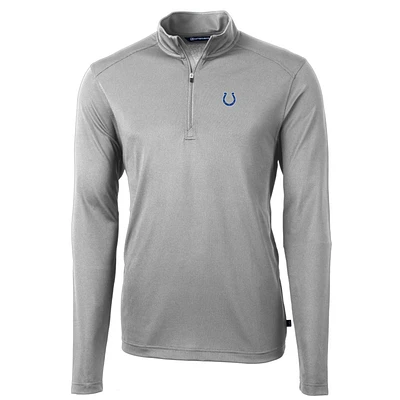 Men's Cutter & Buck Gray Indianapolis Colts Big Tall Virtue Eco Pique Quarter-Zip Pullover Jacket