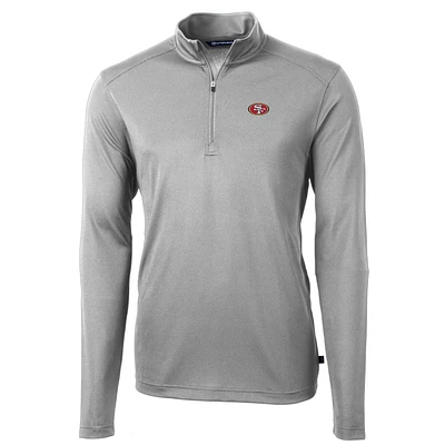 Men's Cutter & Buck Gray San Francisco 49ers Big & Tall Virtue Eco Pique Quarter-Zip Pullover Jacket