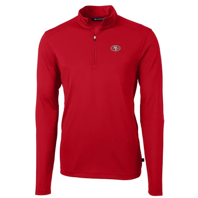 Men's Cutter & Buck Scarlet San Francisco 49ers Big Tall Virtue Eco Pique Quarter-Zip Pullover Jacket