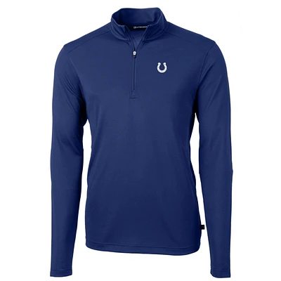 Men's Cutter & Buck Royal Indianapolis Colts Big Tall Virtue Eco Pique Quarter-Zip Pullover Jacket