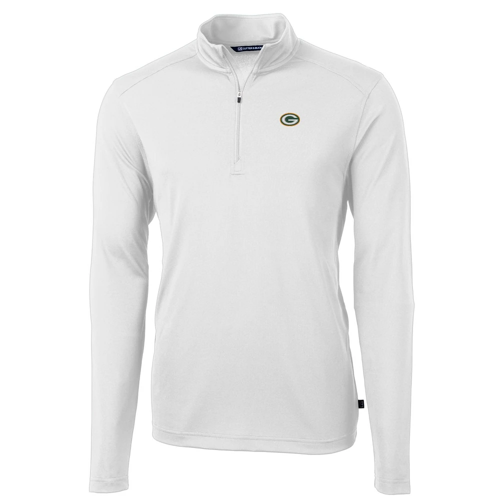 Men's Cutter & Buck Green Bay Packers Big Tall Virtue Eco Pique Quarter-Zip Pullover Jacket