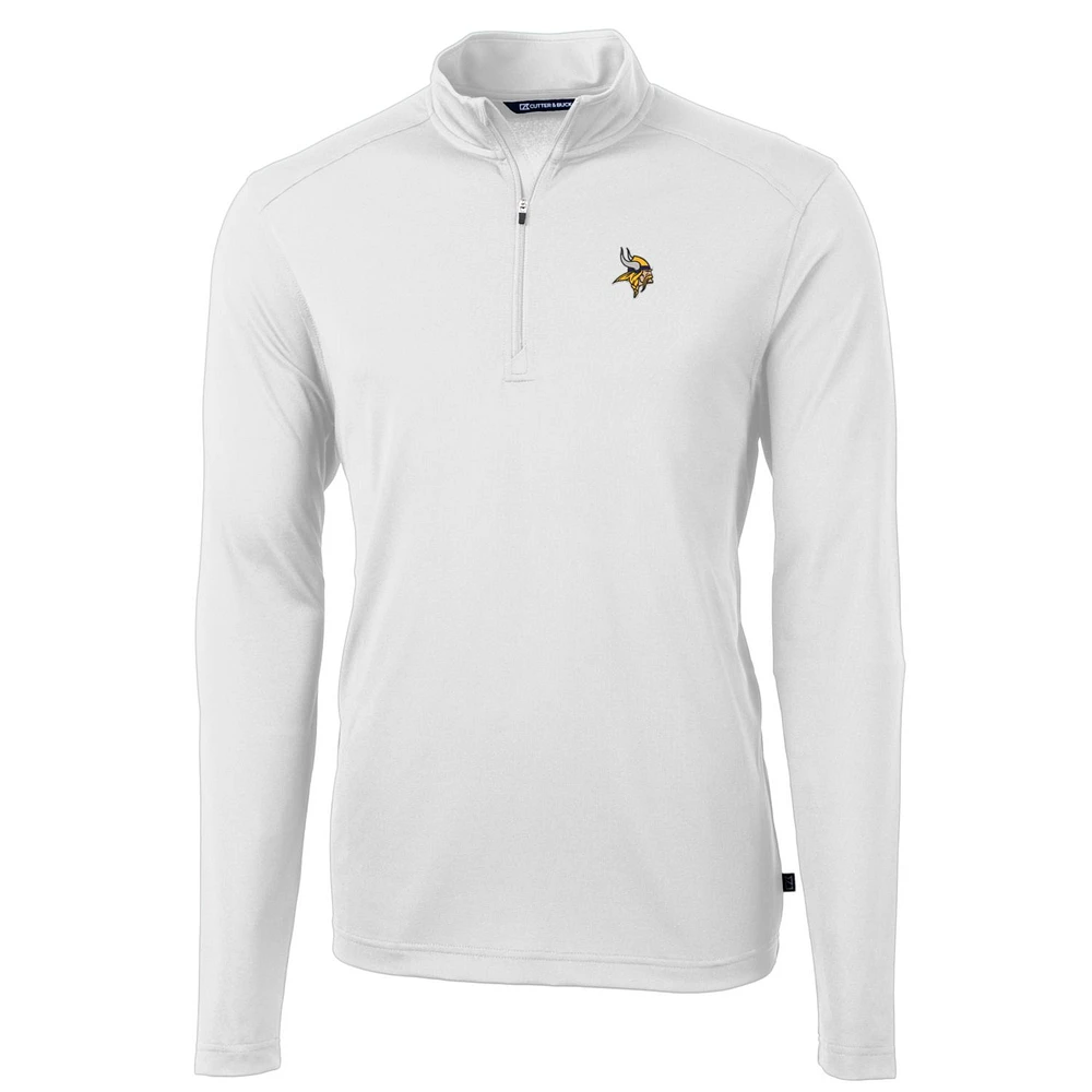 Men's Cutter & Buck Minnesota Vikings Big Tall Virtue Eco Pique Quarter-Zip Pullover Jacket