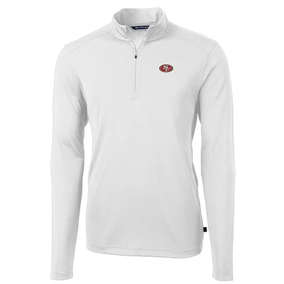Men's Cutter & Buck White San Francisco 49ers Big Tall Virtue Eco Pique Quarter-Zip Pullover Jacket