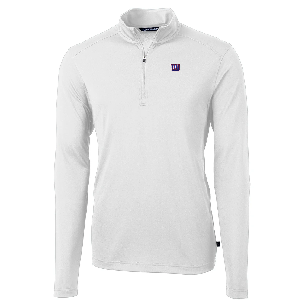 Men's Cutter & Buck New York Giants Big & Tall Virtue Eco Pique Quarter-Zip Pullover Jacket