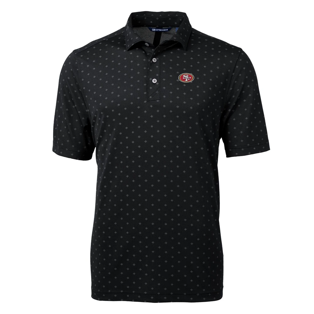 Men's Cutter & Buck Black San Francisco 49ers Big & Tall Virtue Eco Pique Tile Polo