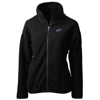 Women's Cutter & Buck Black Buffalo Bills Cascade Eco Sherpa Fleece Full-Zip Jacket