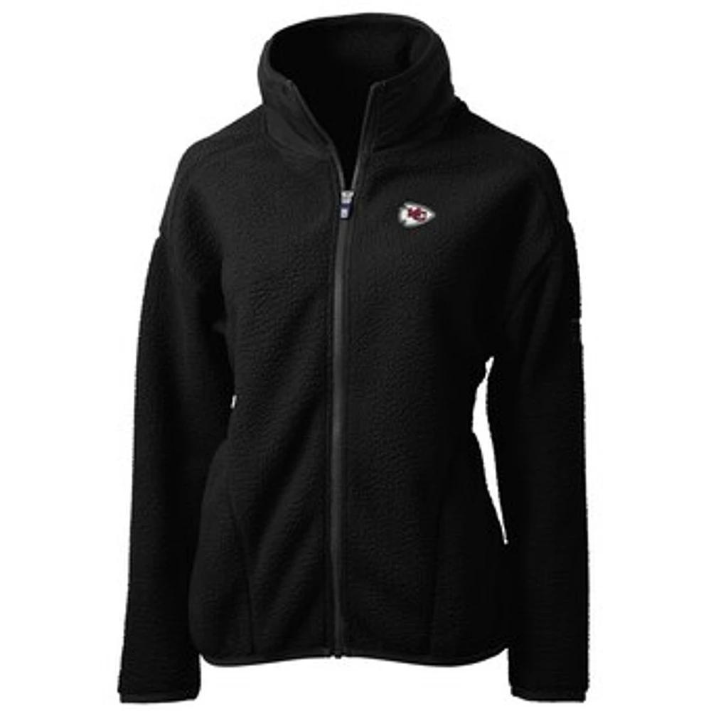 Women's Cutter & Buck Black Kansas City Chiefs Cascade Eco Sherpa Fleece Full-Zip Jacket