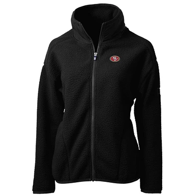 Women's Cutter & Buck Black San Francisco 49ers Cascade Eco Sherpa Fleece Full-Zip Jacket