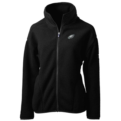 Women's Cutter & Buck Black Philadelphia Eagles Cascade Eco Sherpa Fleece Full-Zip Jacket