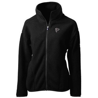Women's Cutter & Buck Black Atlanta Falcons Cascade Eco Sherpa Fleece Full-Zip Jacket