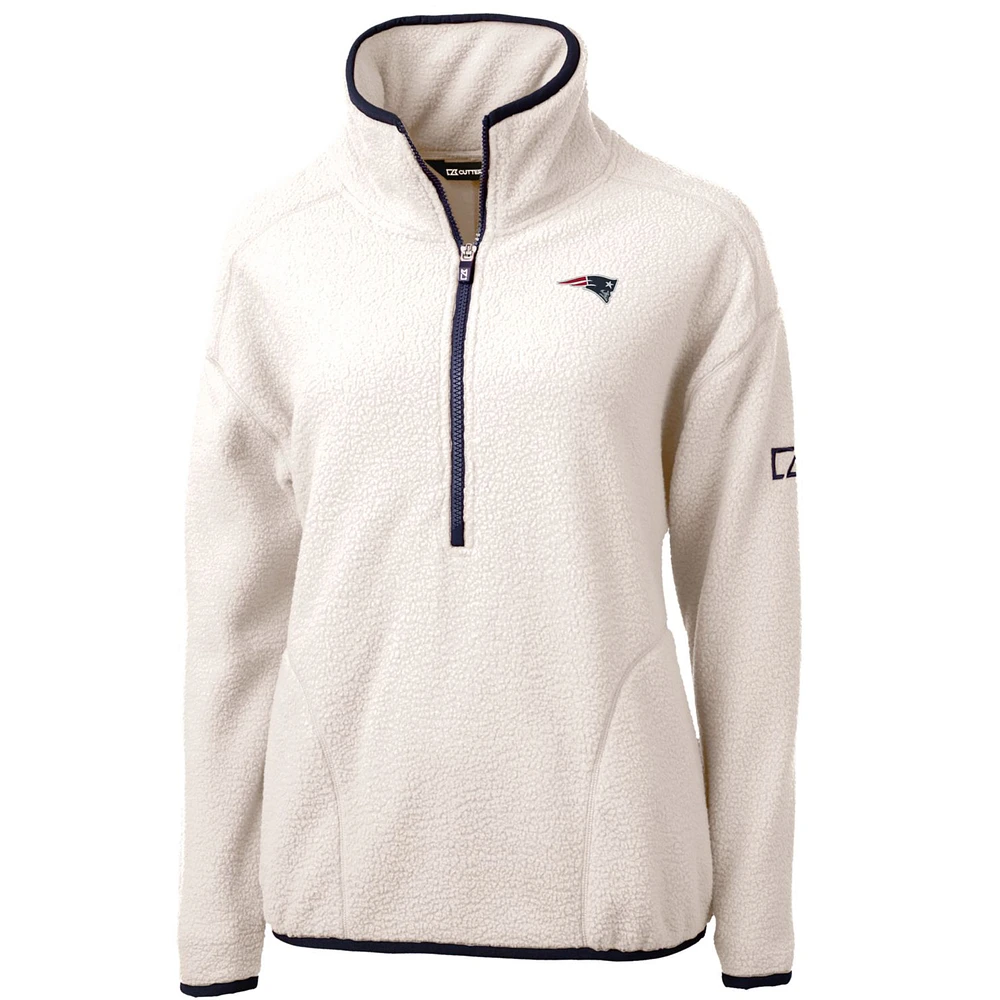 Women's Cutter & Buck Navy New England Patriots Cascade Eco Sherpa Fleece Half-Zip Pullover Jacket