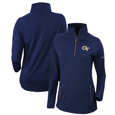 Women's Columbia Navy Georgia Tech Yellow Jackets Outward Nine Quarter-Zip Pullover Top