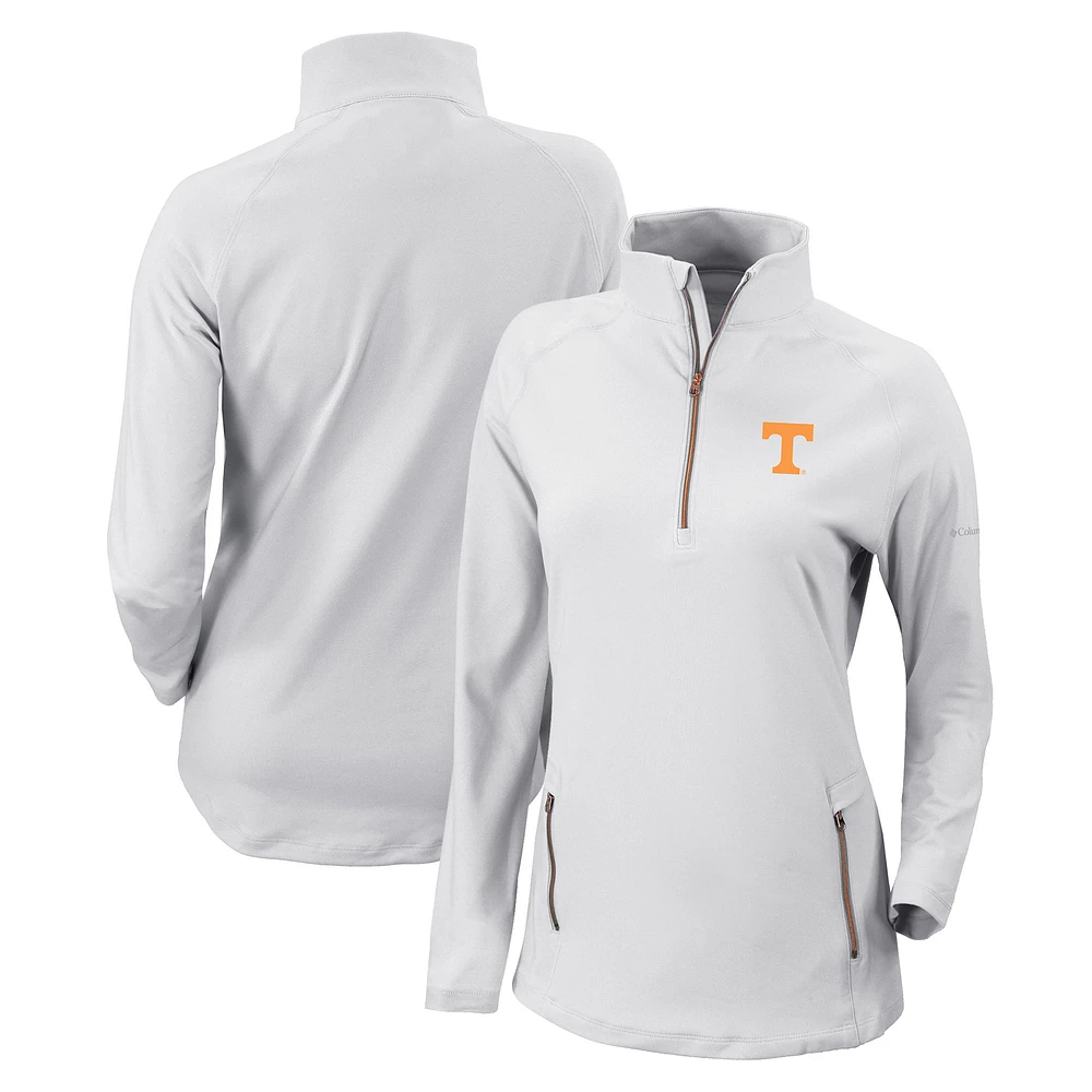Women's Columbia White Tennessee Volunteers Outward Nine Quarter-Zip Pullover Top