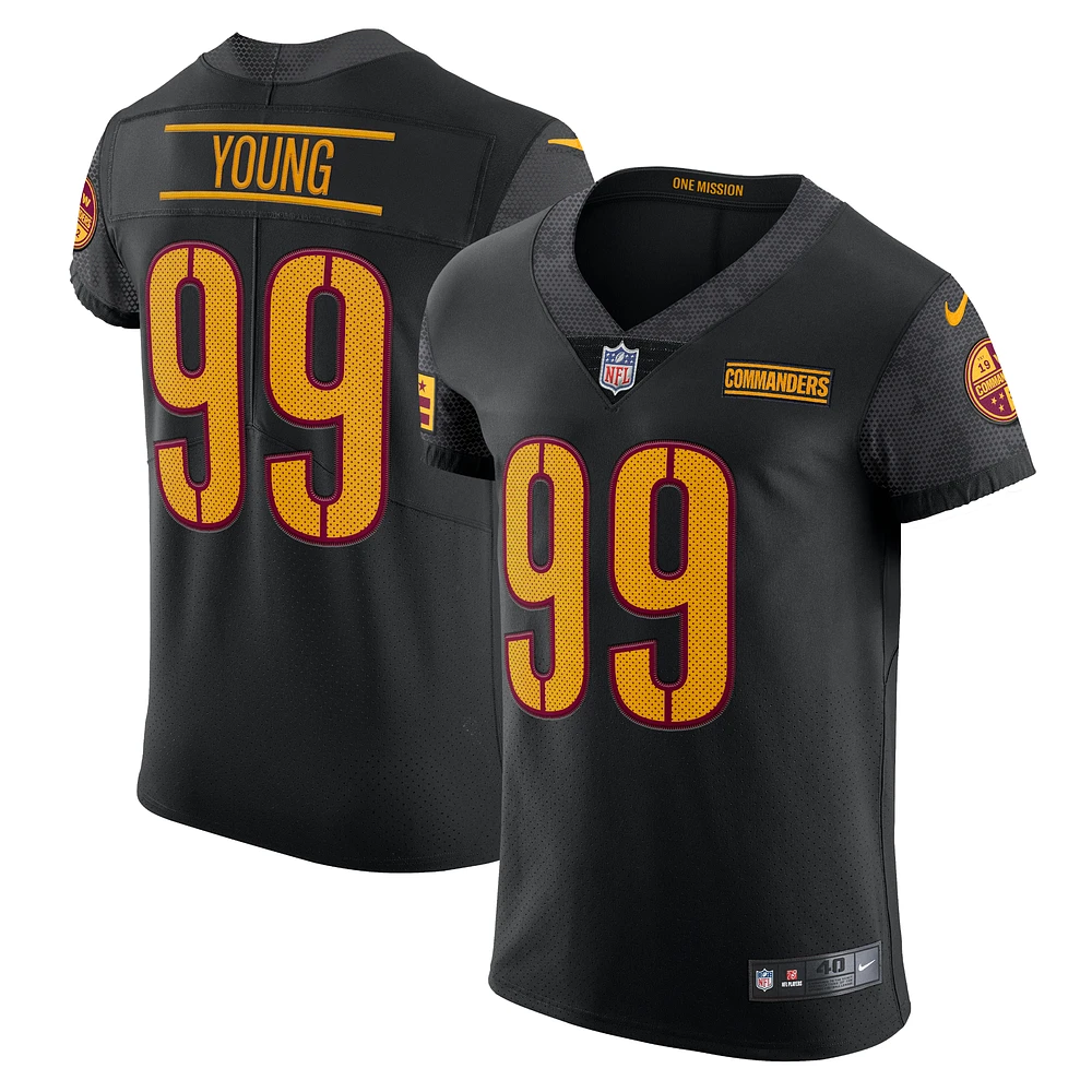 Men's Nike Chase Young Black Washington Commanders Alternate Vapor Elite Jersey