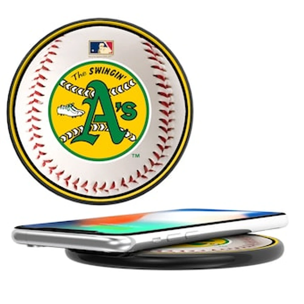 Athletics 10-Watt Baseball Cooperstown Design Wireless Charger