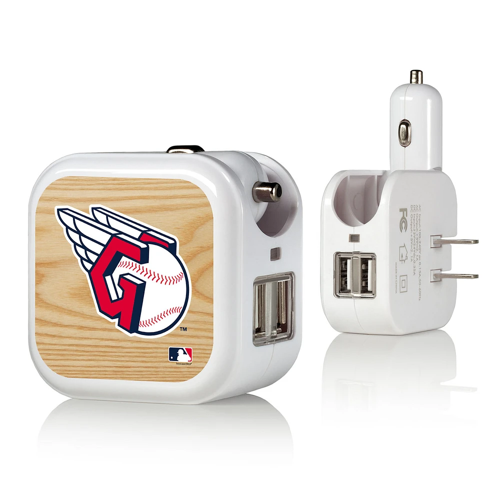Cleveland Guardians 2-in-1 Baseball Bat Design USB Charger