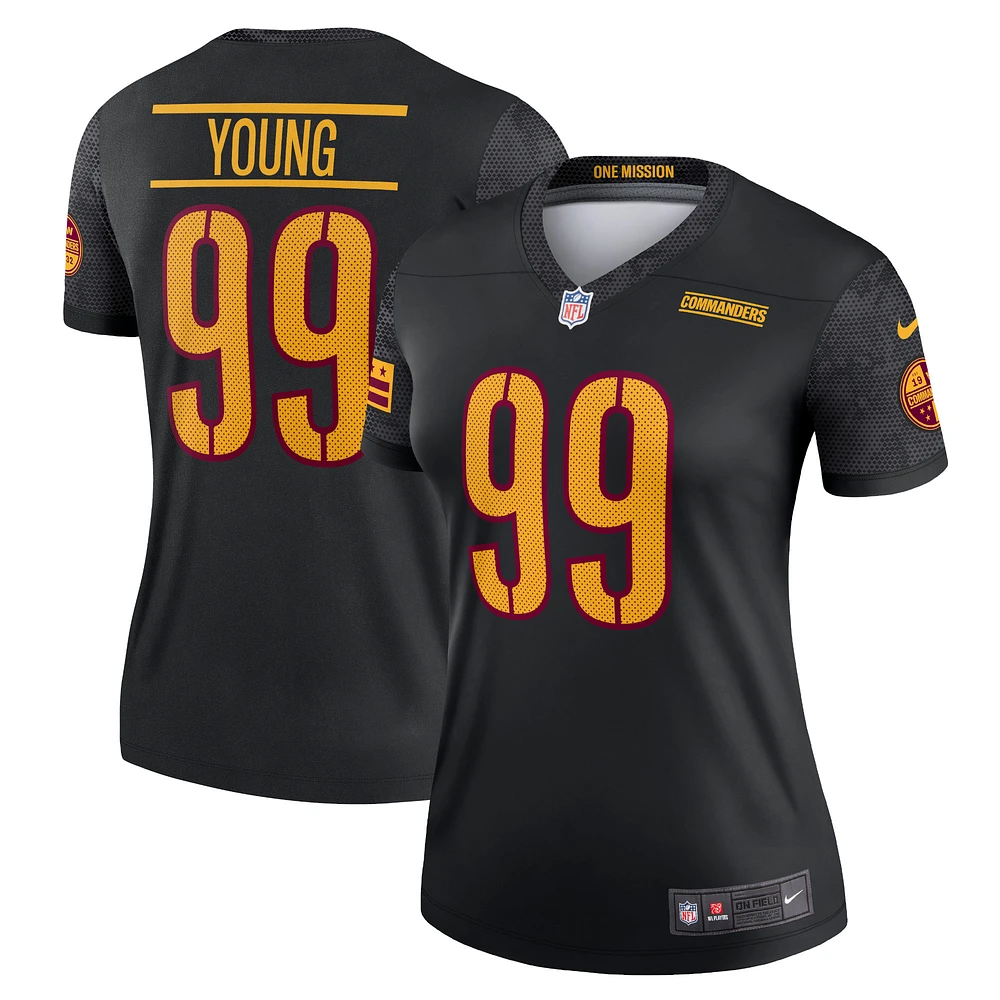 Women's Nike Chase Young Black Washington Commanders Alternate Legend Player Performance Top