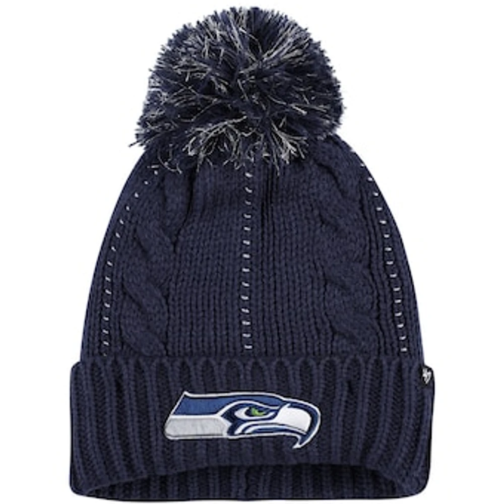 Women's '47 College Navy Seattle Seahawks Bauble Cuffed Knit Hat with Pom