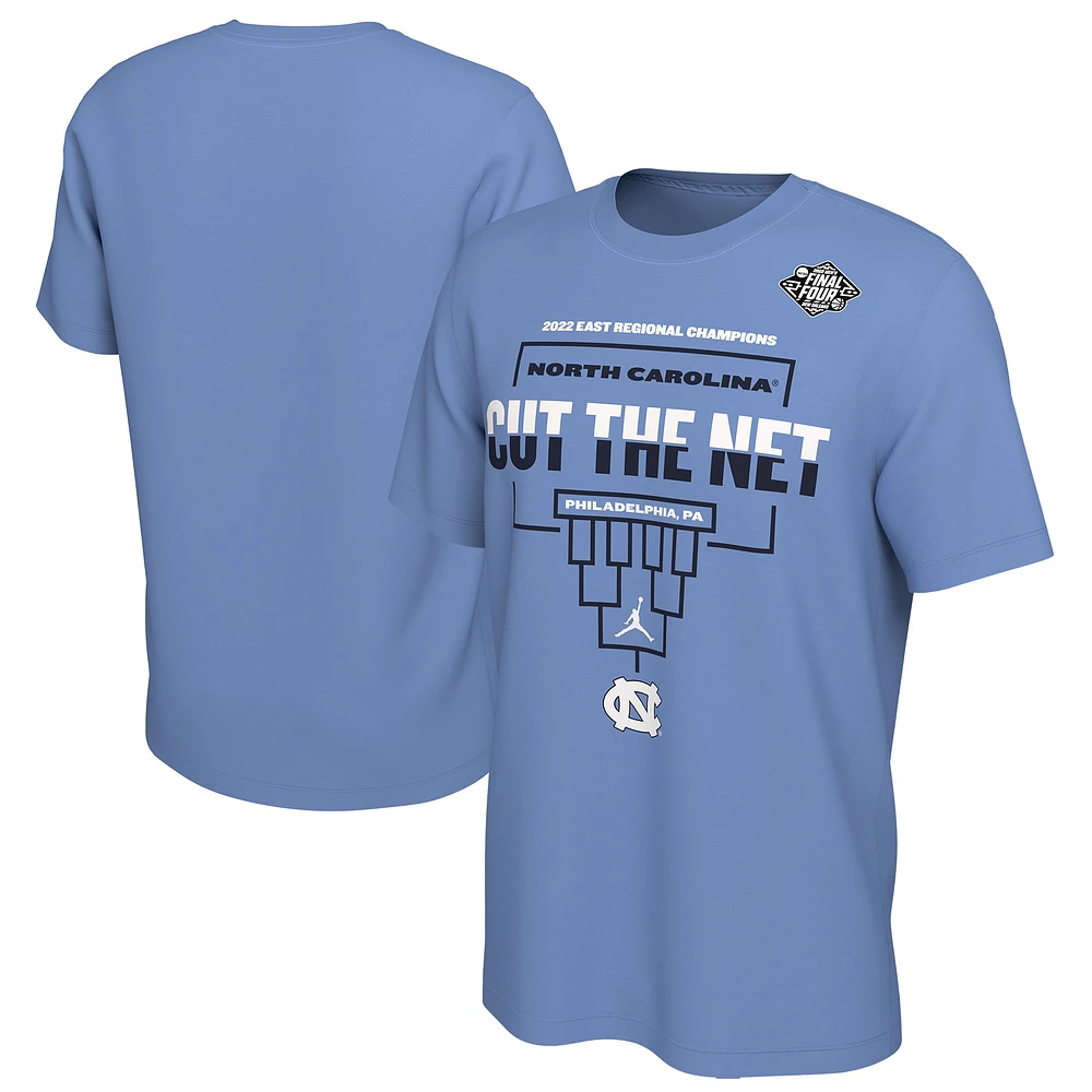 Men's Jordan Brand Carolina Blue North Carolina Tar Heels 2022 NCAA Men's Basketball Tournament March Madness Final Four Regional Champions Locker Room T-Shirt