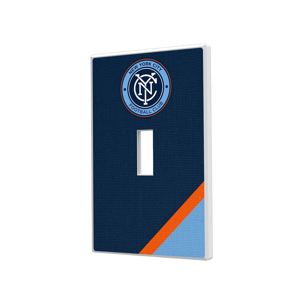 New York City FC Diagonal Stripe Design Single Toggle Lightswitch Plate