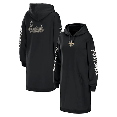 Women's WEAR by Erin Andrews Black New Orleans Saints Hoodie Dress