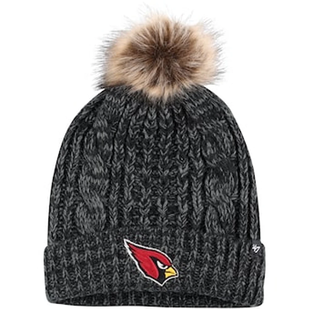 Women's '47 Black Arizona Cardinals Meeko Cuffed Knit Hat with Pom