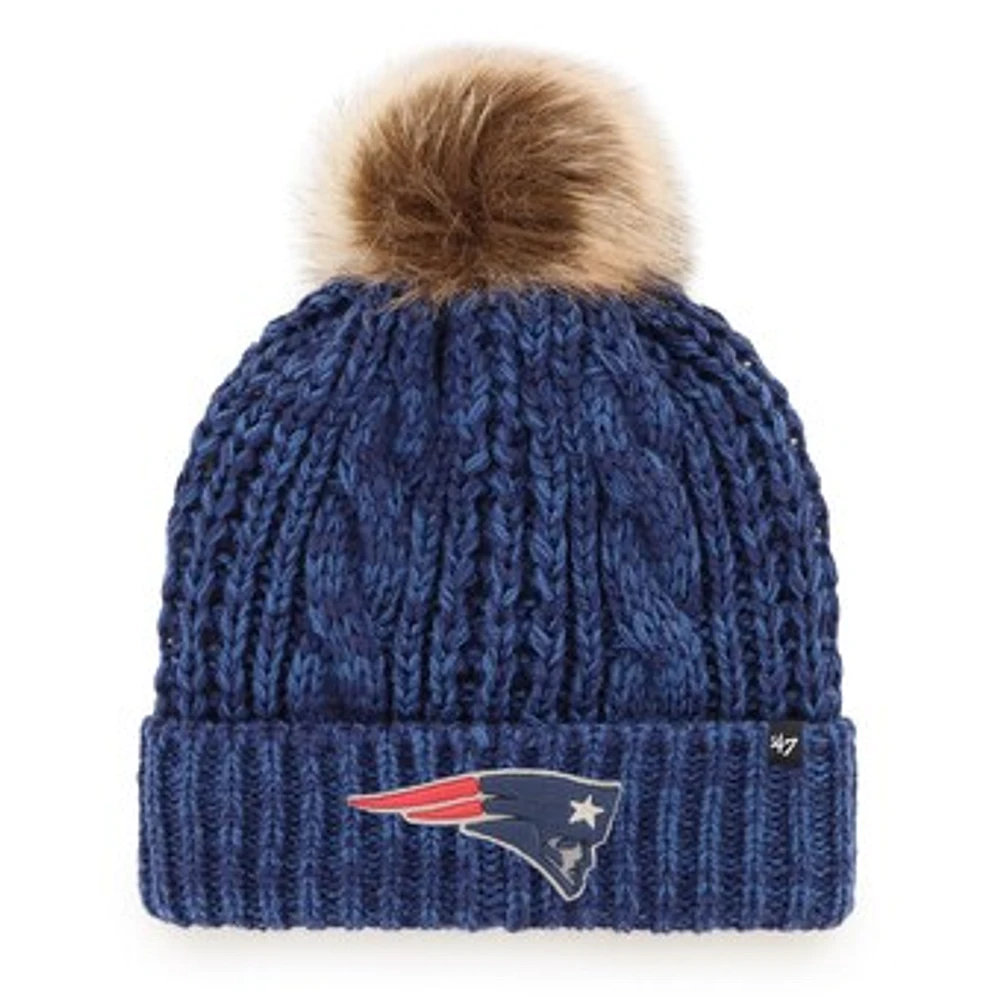 Women's '47 Navy New England Patriots Meeko Cuffed Knit Hat with Pom