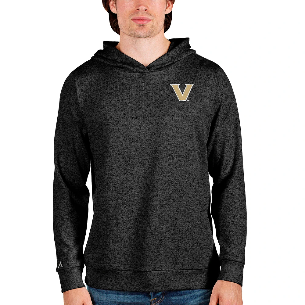 Men's Antigua Heathered Black Vanderbilt Commodores Absolute Pullover Hoodie