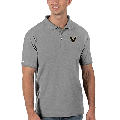 Men's Antigua Heathered Gray Vanderbilt Commodores Legacy Pique Polo