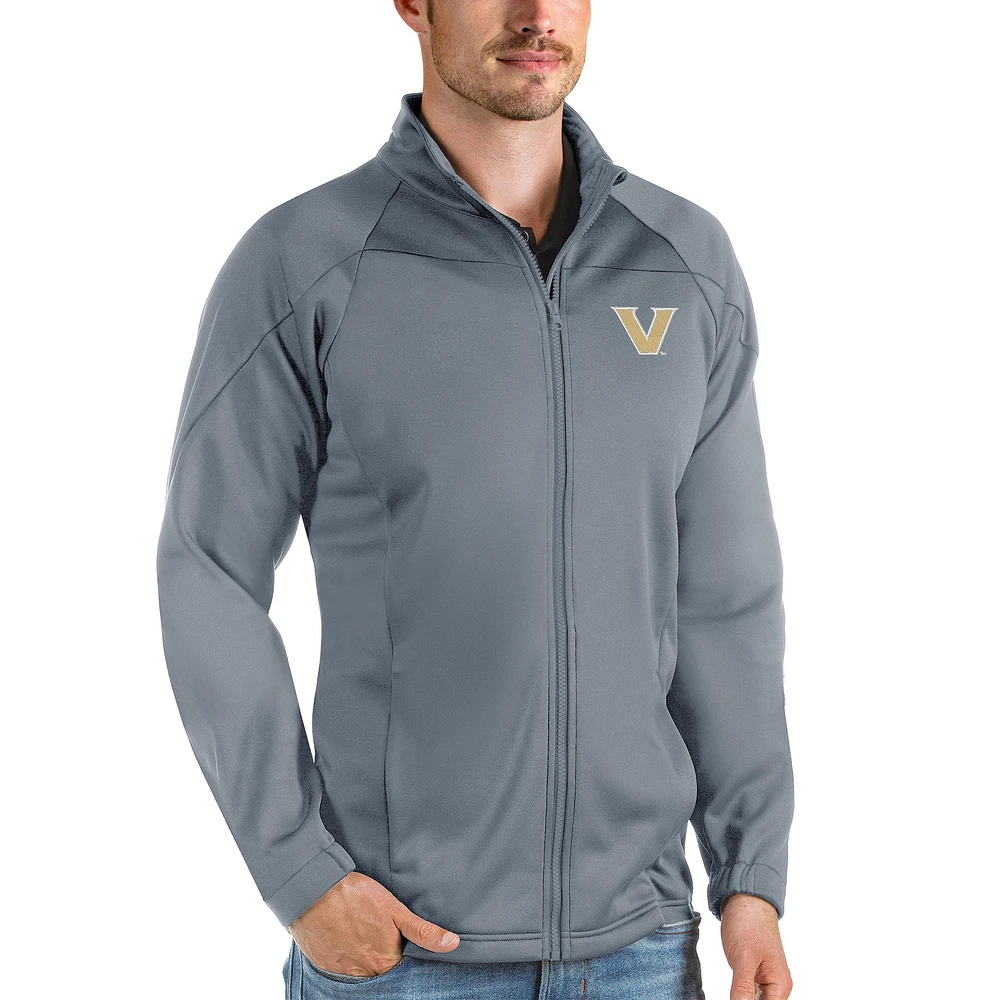 Men's Antigua Steel Vanderbilt Commodores Team Links Full-Zip Golf Jacket