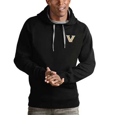 Men's Antigua Black Vanderbilt Commodores Team Victory Pullover Hoodie