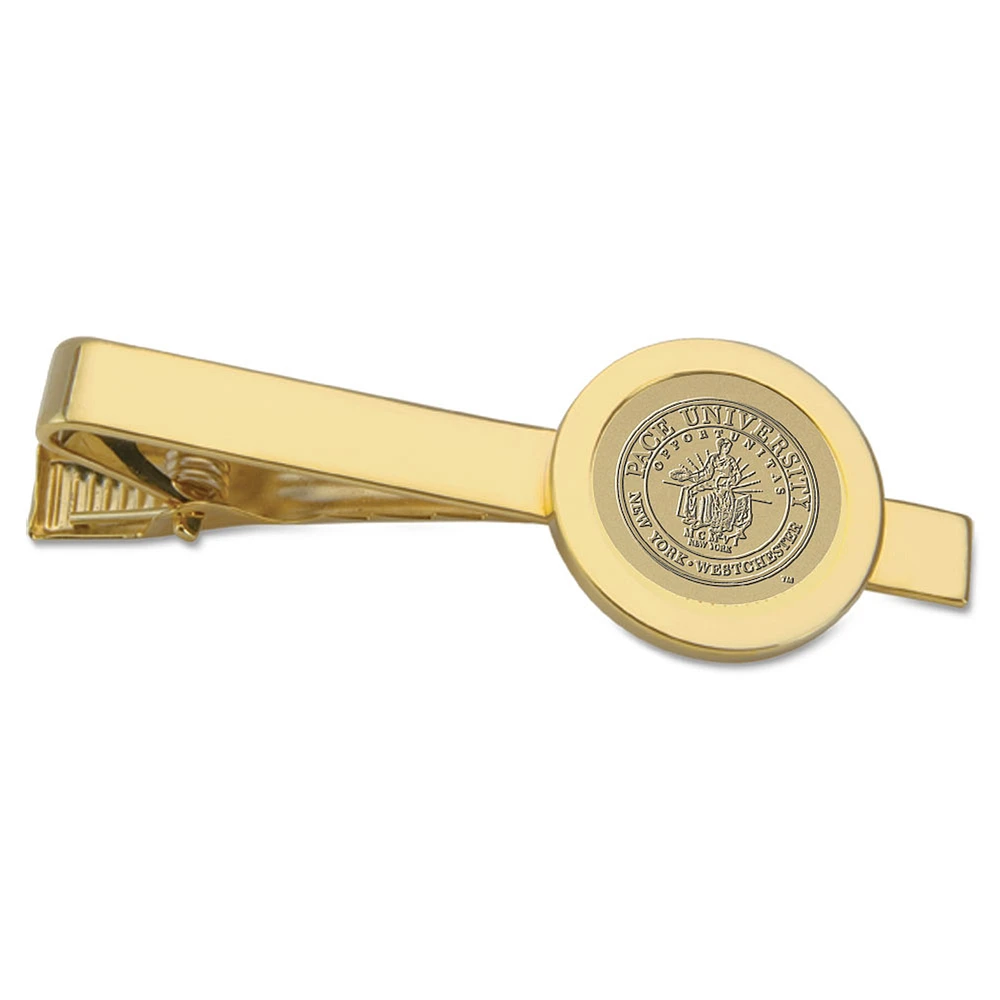 Men's Gold Pace University Setters Logo Tie Bar