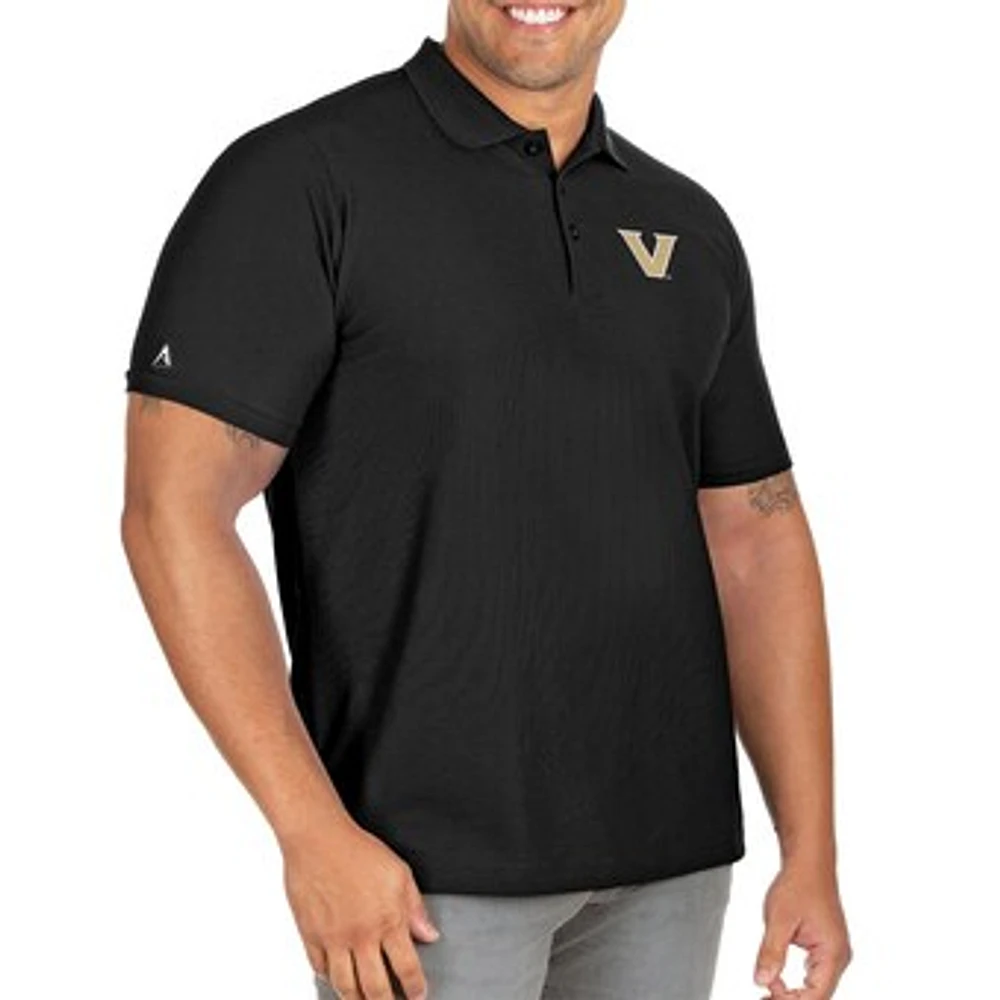 Men's Antigua Black Vanderbilt Commodores Team Big & Tall Legacy Pique Polo