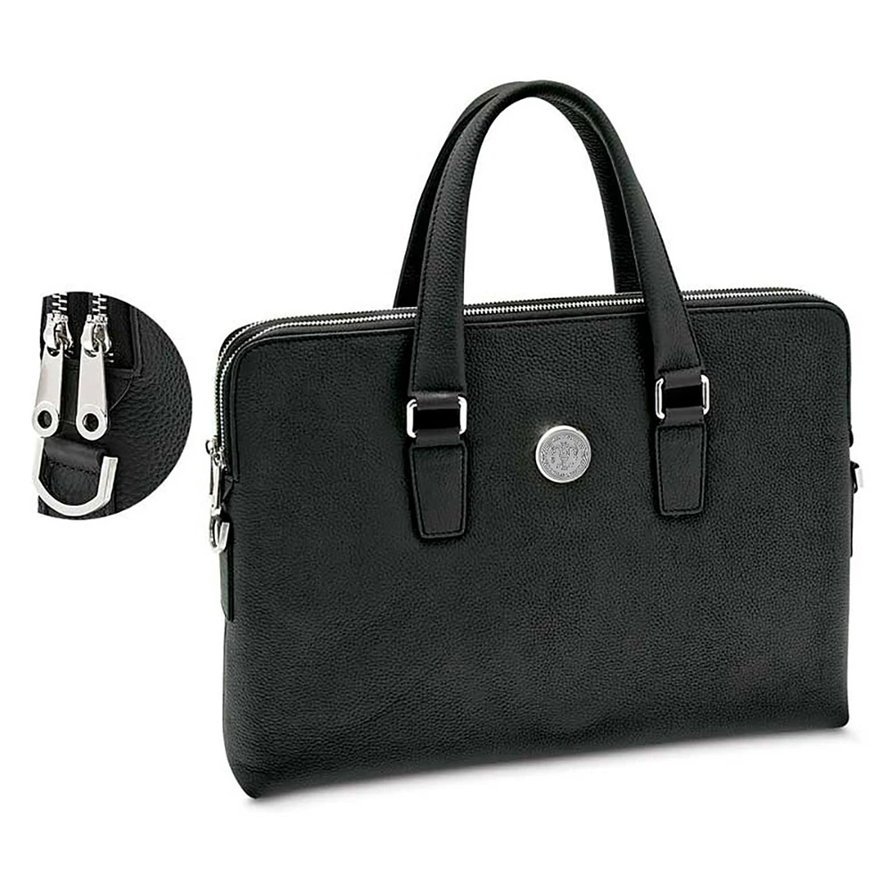 Women's Black Washington College Shoremen Leather Briefcase