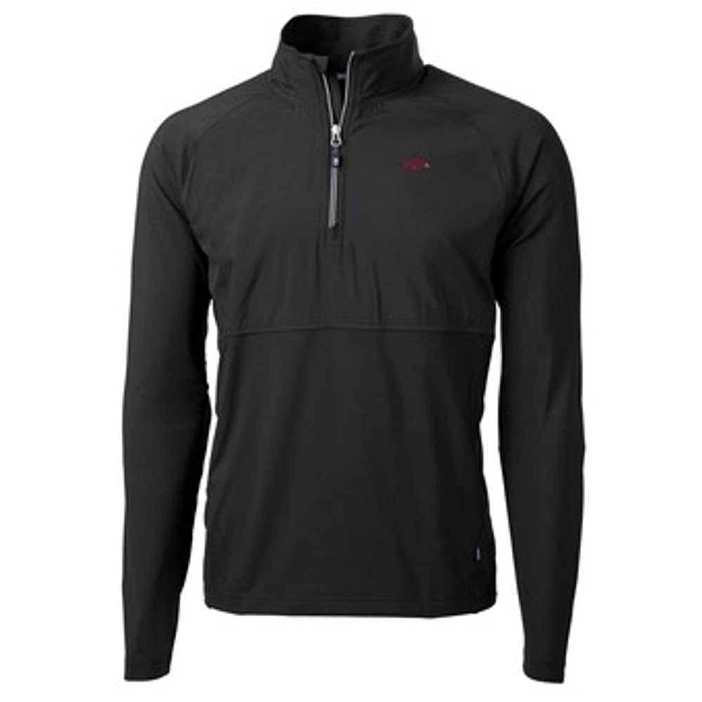 Men's Cutter & Buck Arkansas Razorbacks Adapt Eco Knit Hybrid Recycled Quarter-Zip Pullover Top