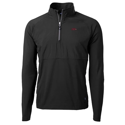 Men's Cutter & Buck Arkansas Razorbacks Adapt Eco Knit Hybrid Recycled Quarter-Zip Pullover Top