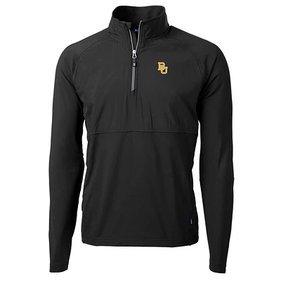 Men's Cutter & Buck Baylor Bears Adapt Eco Knit Hybrid Recycled Quarter-Zip Pullover Top