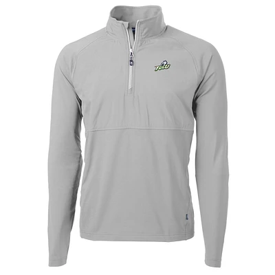 Men's Cutter & Buck Silver Florida Gulf Coast Eagles Adapt Eco Knit Hybrid Recycled Quarter-Zip Pullover Top