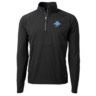 Men's Cutter & Buck Black Indiana State Sycamores Adapt Eco Knit Hybrid Recycled Quarter-Zip Pullover Top