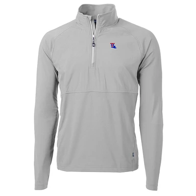 Men's Cutter & Buck Silver Louisiana Tech Bulldogs Adapt Eco Knit Hybrid Recycled Quarter-Zip Pullover Top