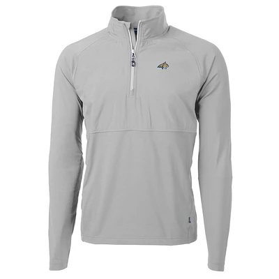Men's Cutter & Buck Silver Montana State Bobcats Adapt Eco Knit Hybrid Recycled Quarter-Zip Pullover Top