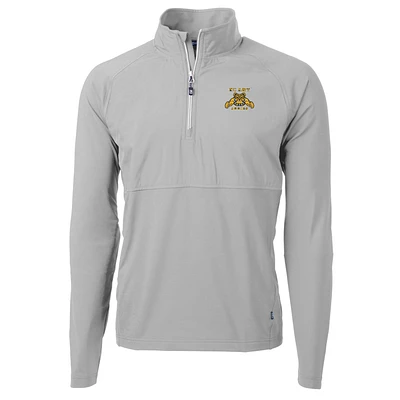 Men's Cutter & Buck Silver North Carolina A&T Aggies Adapt Eco Knit Hybrid Recycled Quarter-Zip Pullover Top