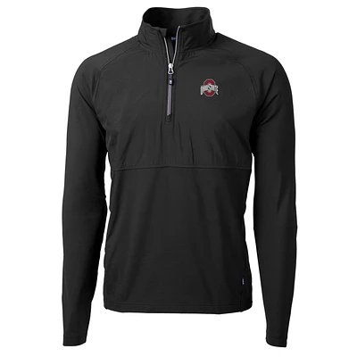 Men's Cutter & Buck Ohio State Buckeyes Adapt Eco Knit Hybrid Recycled Quarter-Zip Pullover Top