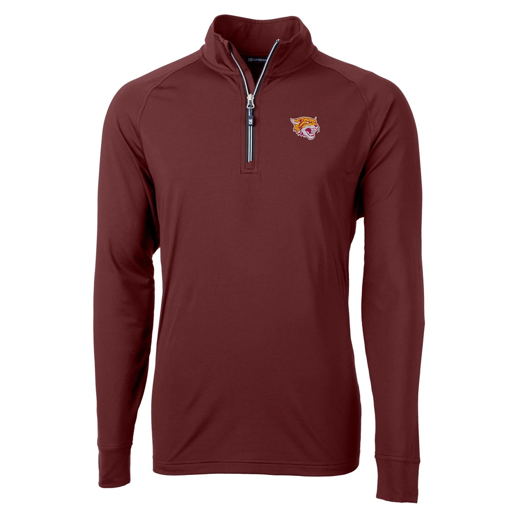 Men's Cutter & Buck Maroon Bethune-Cookman Wildcats Adapt Eco Knit Stretch Recycled Quarter-Zip Pullover Top