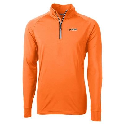 Men's Cutter & Buck Orange Florida A&M Rattlers Adapt Eco Knit Stretch Recycled Quarter-Zip Pullover Top