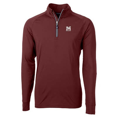 Men's Cutter & Buck Maroon Morehouse Tigers Adapt Eco Knit Stretch Recycled Quarter-Zip Pullover Top